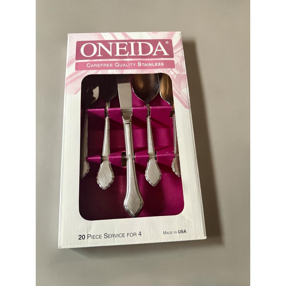Oneida Carefree Quality Stainless 20 PC Flatware Set Service for 4 Made in USA